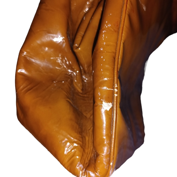 Vintage Unique Original By Holzman Brown Bag W/Cognac Lucite Twisted Shanks HOT! - Picture 7 of 15